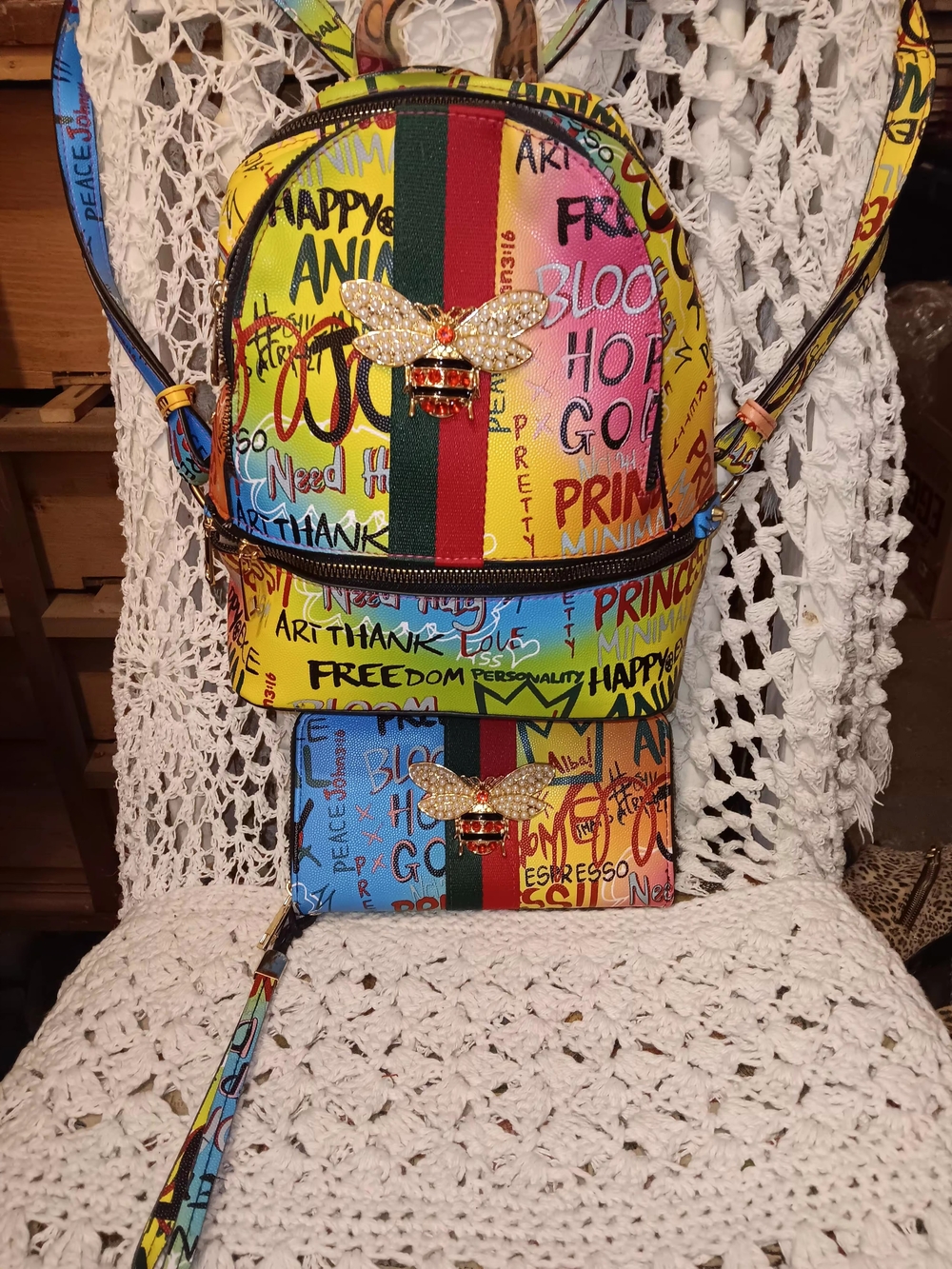 Fashion Graffiti Mini Backpack - Multicolor